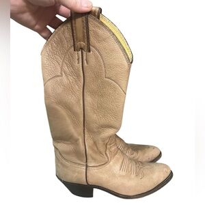 Justin Boots 4714 tan soft elk leather western boots